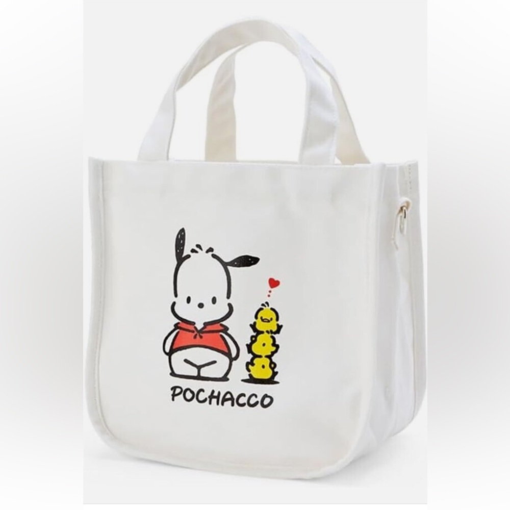 ✅Sanrio Pochacco 2WAY Mini Tote Bag Japan 2023 NEW Cotton Shoulder bag